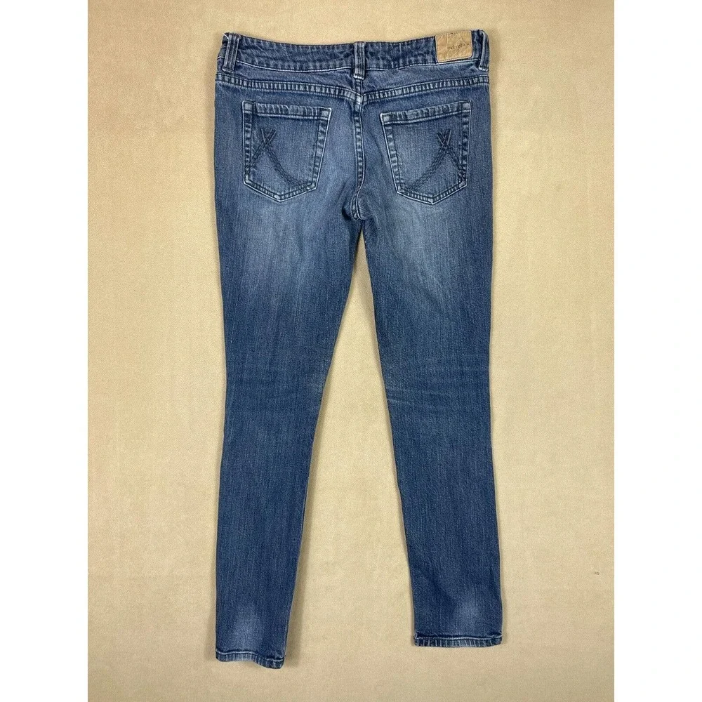 Anchor Blue Juniors 9S Skinny Jeans Low Rise Stretch Regular‎ Fit Blue Denim